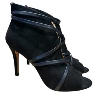 Journee Collection~Women's Size 9M~Black Samara Peep Toe Stiletto Dress Shooties